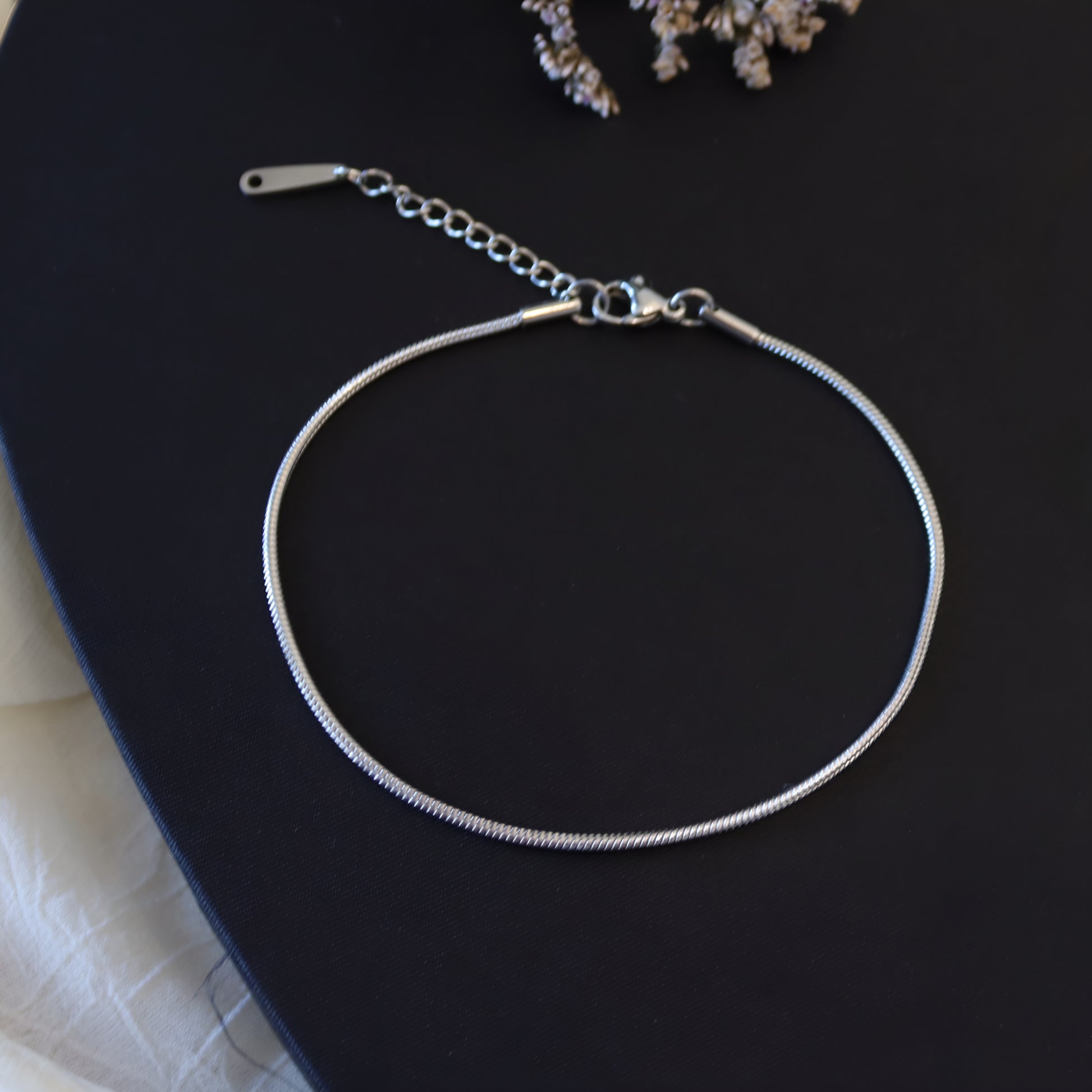 Herringbone Chain Anklet - Kalopsia Accessories
