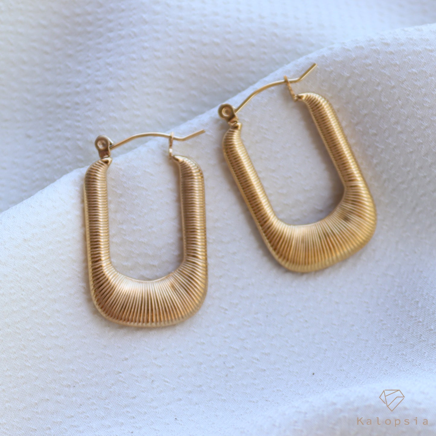 Casting Rectangle Hoop Earring - Kalopsia Accessories