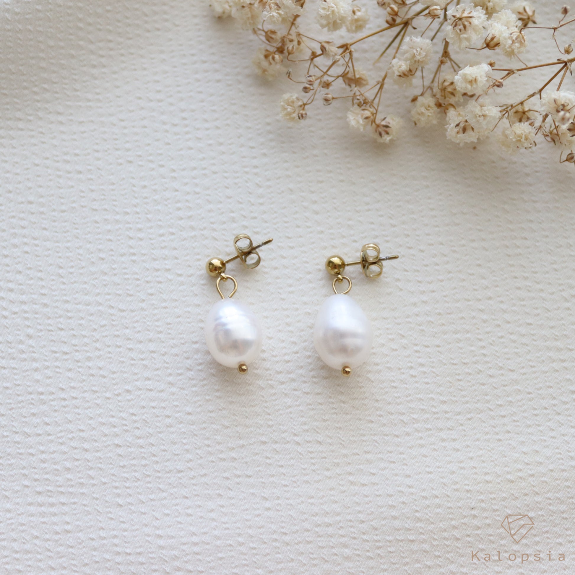 Natural Pearl Earrings - Kalopsia Accessories
