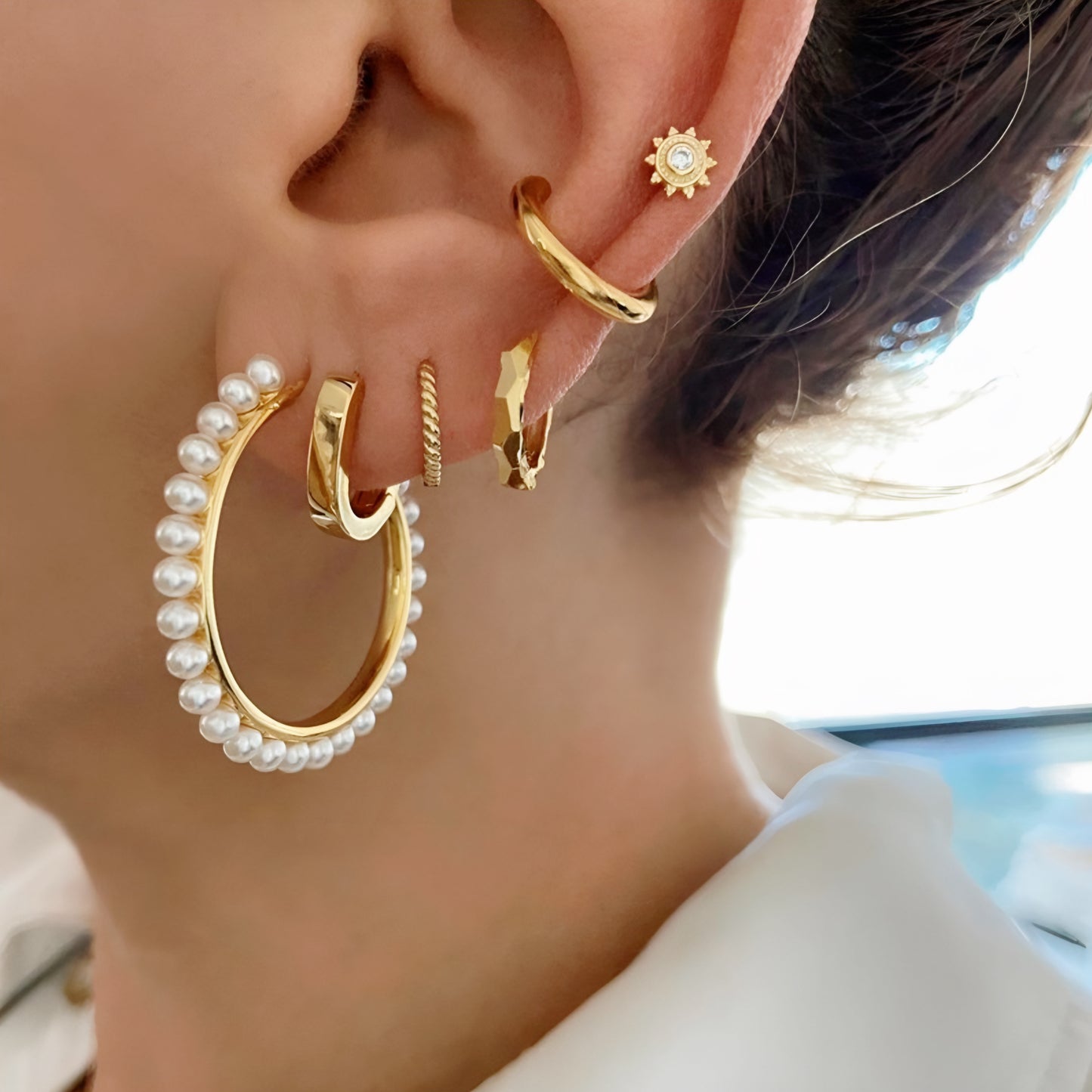 Single Earring Pearl Set - Kalopsia Accessories