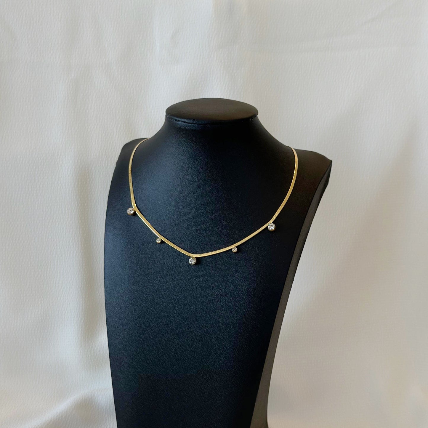 Herringbone Chain Choker - Kalopsia Accessories