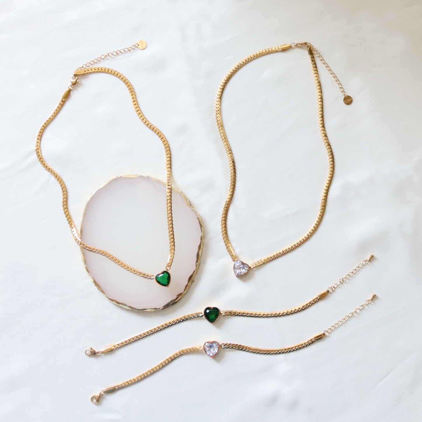 Heart Gemstone Set - Kalopsia Accessories