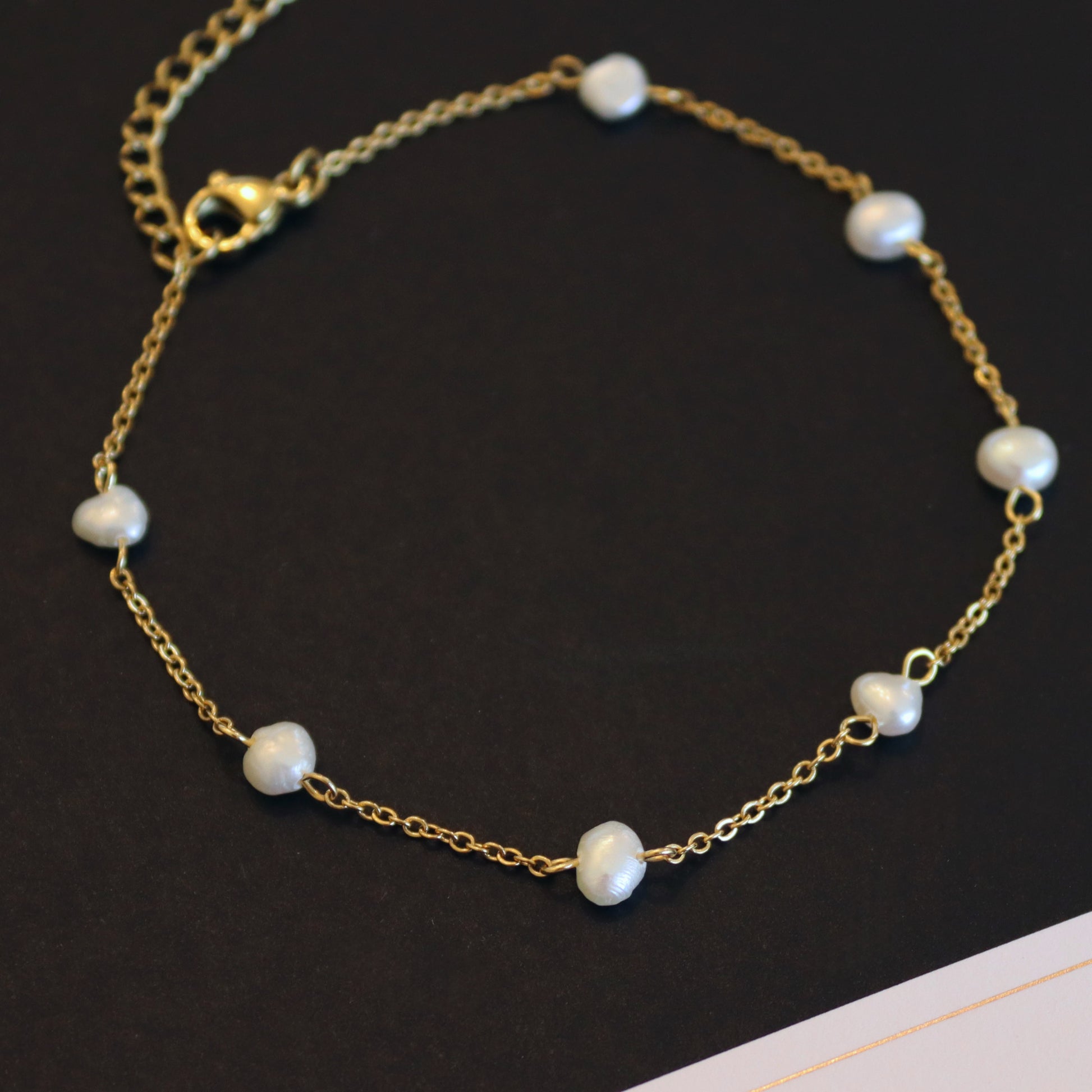 Chain Pearl Anklet - Kalopsia Accessories
