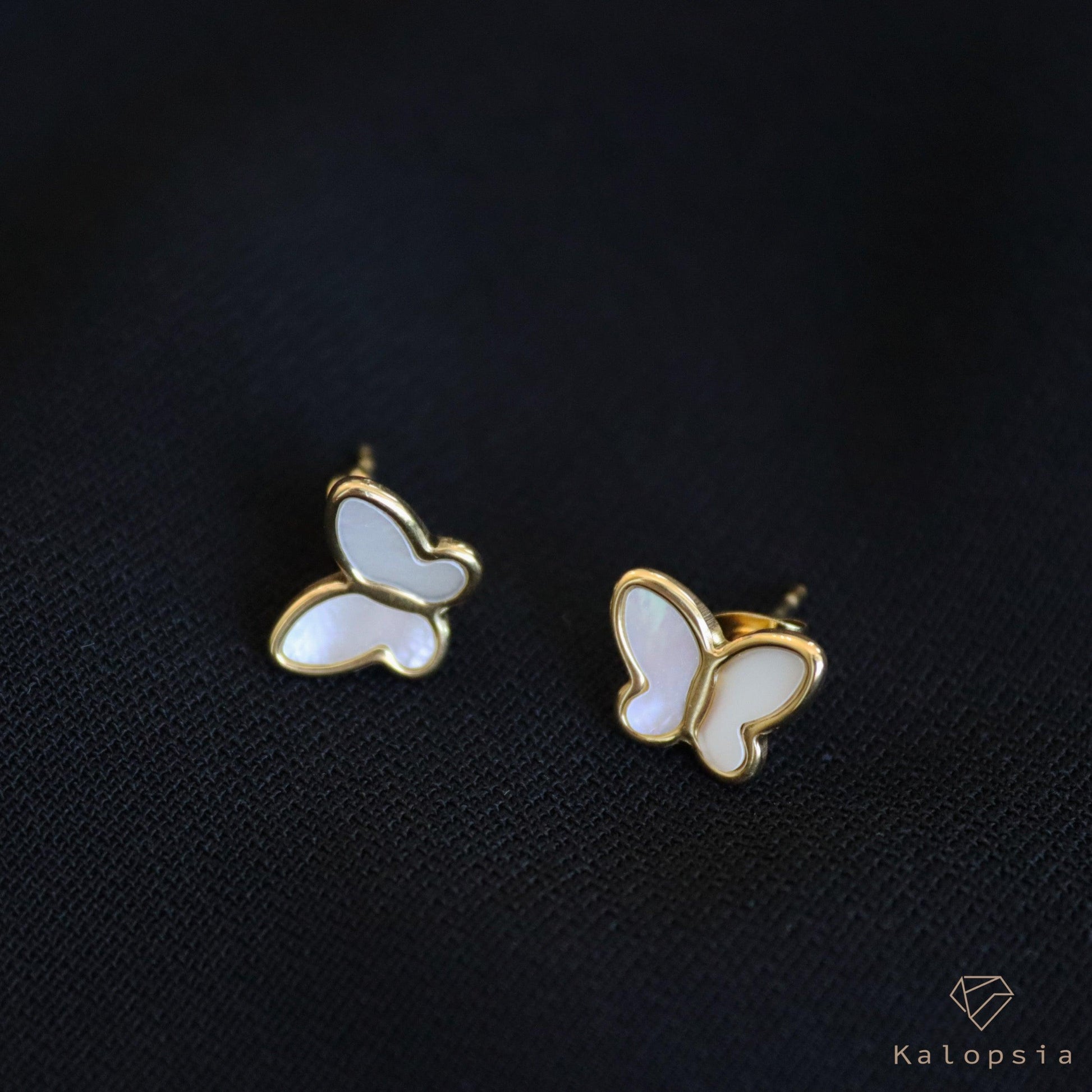 Butterfly Pearl Shell with Earring - Kalopsia Accessories