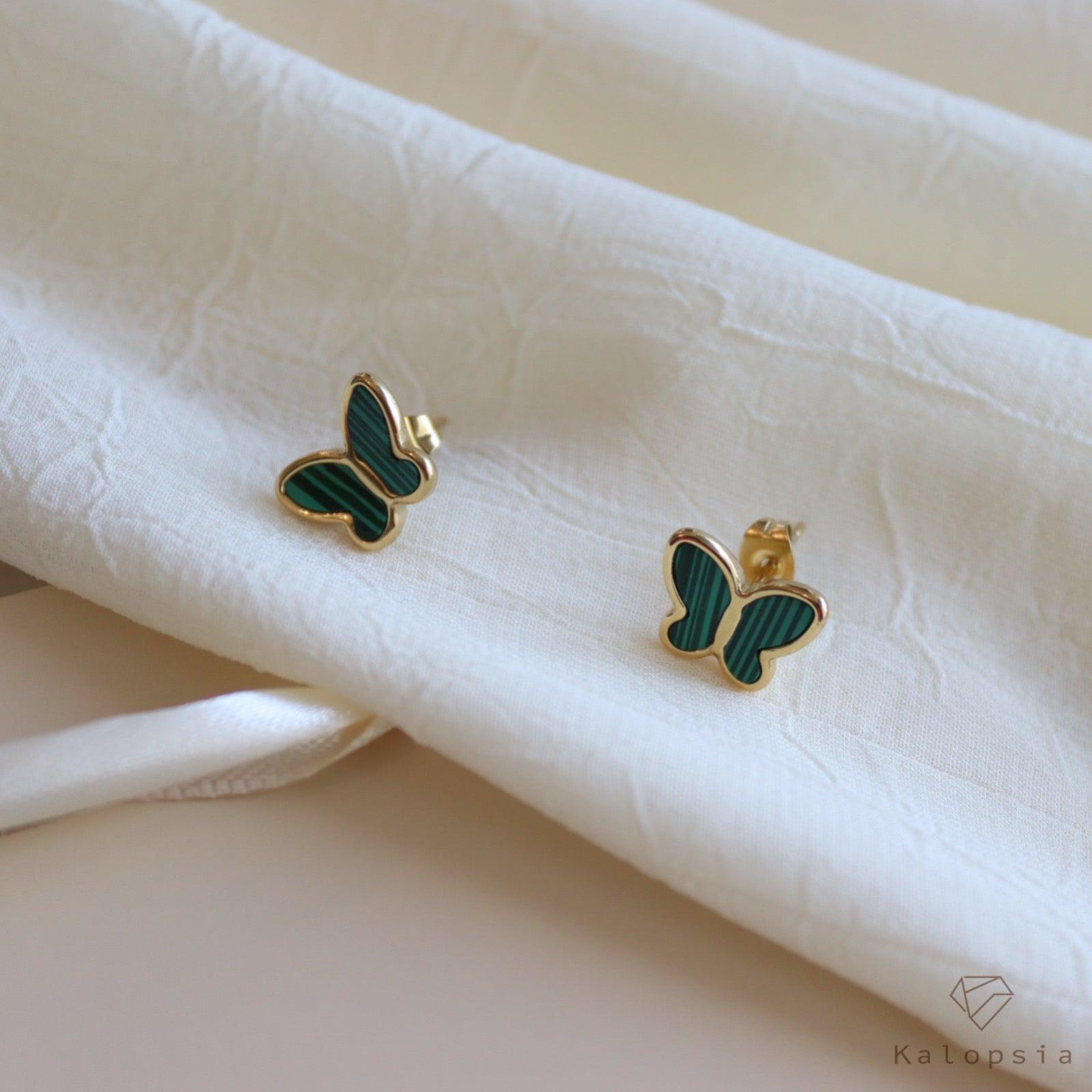 Butterfly green Shell Set - Kalopsia Accessories