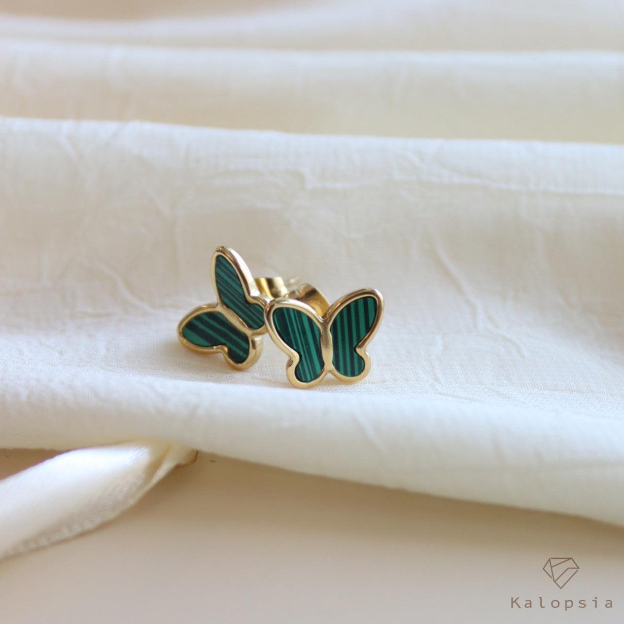 Butterfly green Shell Set - Kalopsia Accessories