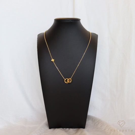 Two Bonded V C design Necklace - Kalopsia Accessories
