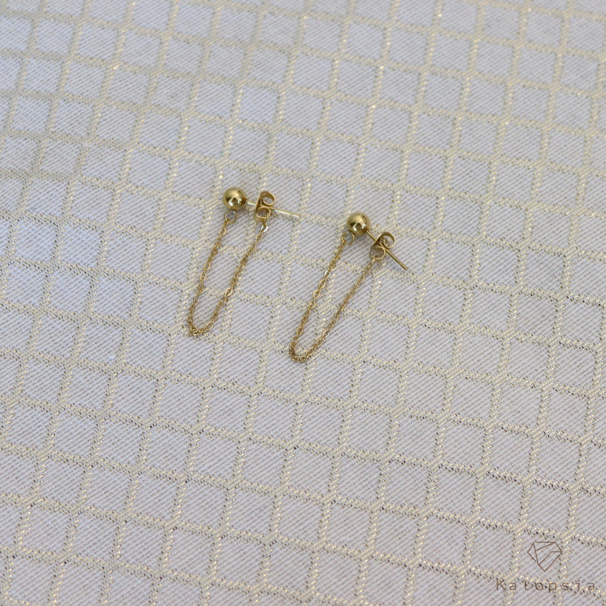 Chain Sphere Earring - Kalopsia Accessories