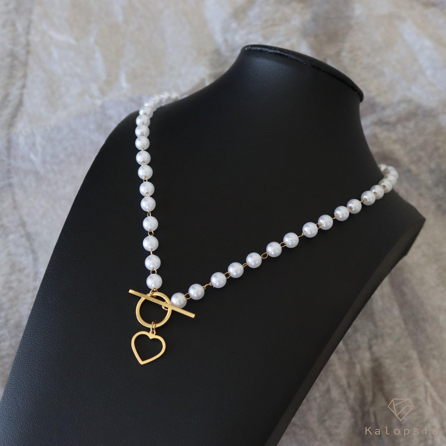 The Pearl Heart Necklace - Kalopsia Accessories