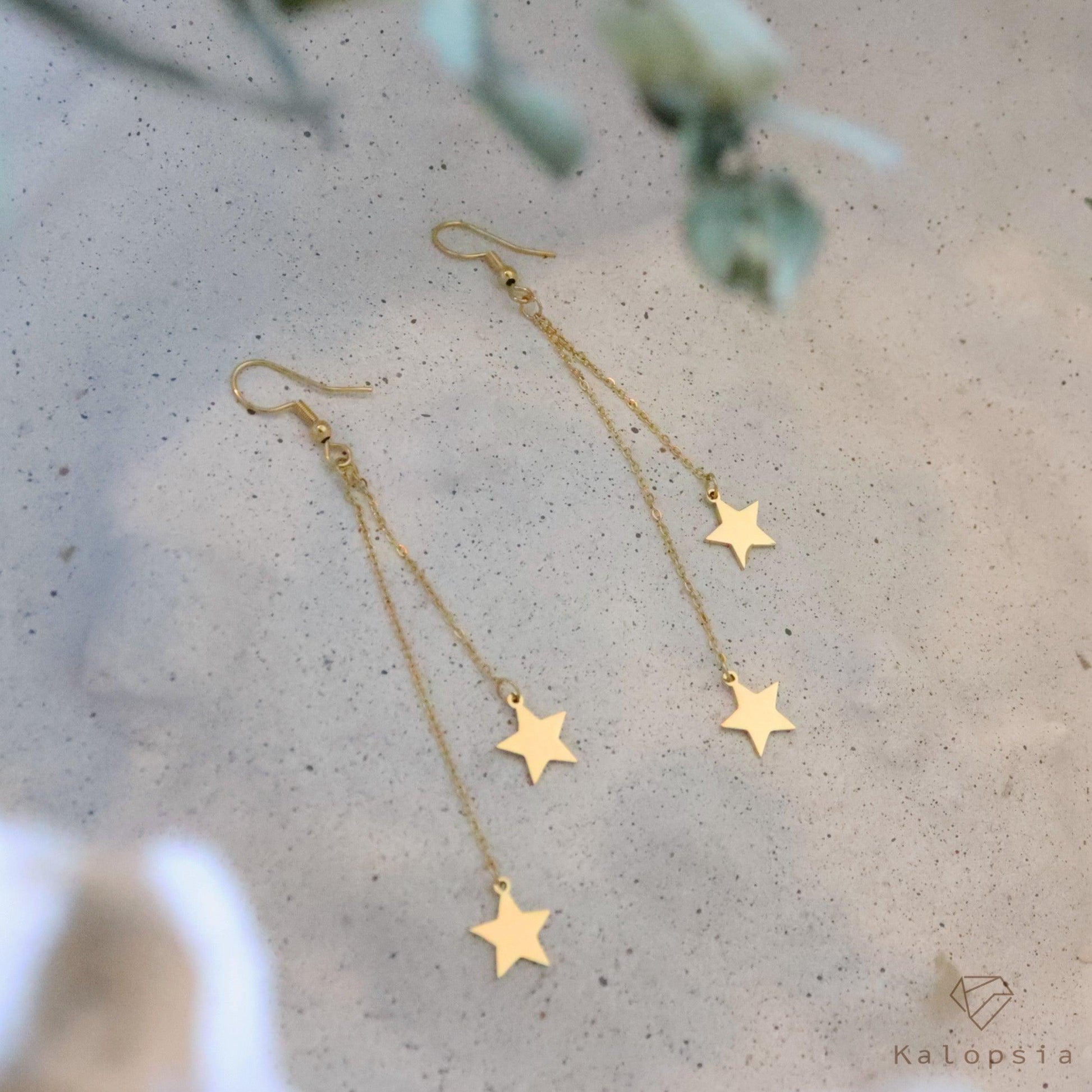 Double Star Earring Chain - Kalopsia Accessories